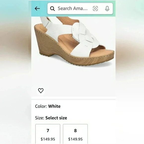 Born 11 Boho Chic White Leather Wedge Comfortable Adjustable New - Picture 3 of 8